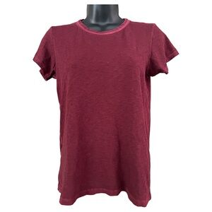Rag & Bone Maroon, Relaxed Short Sleeve Tee